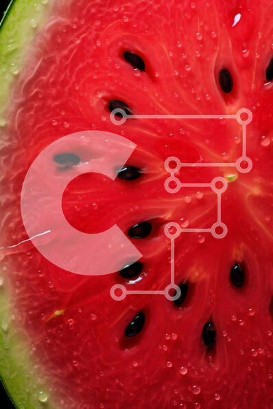 Σετ των 2 Intra Συλλεκτικό Ξύλινο Παζλ Plywood  4mm - Φρεσκοκομμένο καρπούζι με σταγονίδια νερού Σε Ξύλινο Κουτί - Διαστάσεις: 10x10 cm – 25 κομμάτια