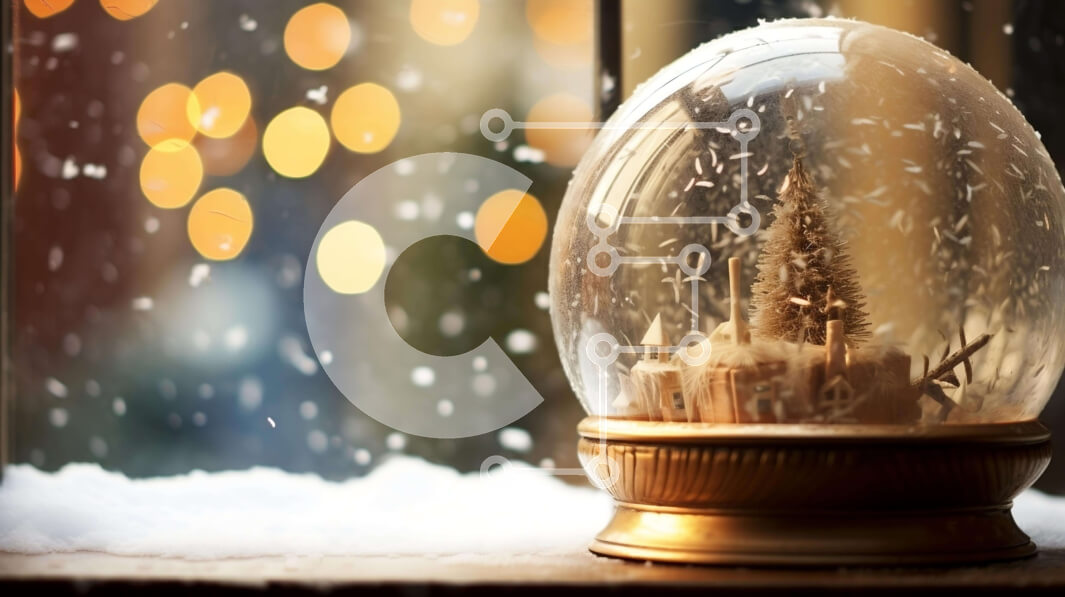 Intra Συλλεκτικό Ξύλινο Παζλ Plywood  4mm - Snow Globe με διακοσμητικό δέντρο για την περίοδο των διακοπών Σε Ξύλινο Κουτί - Διαστάσεις: 10x10 cm – 25 κομμάτια