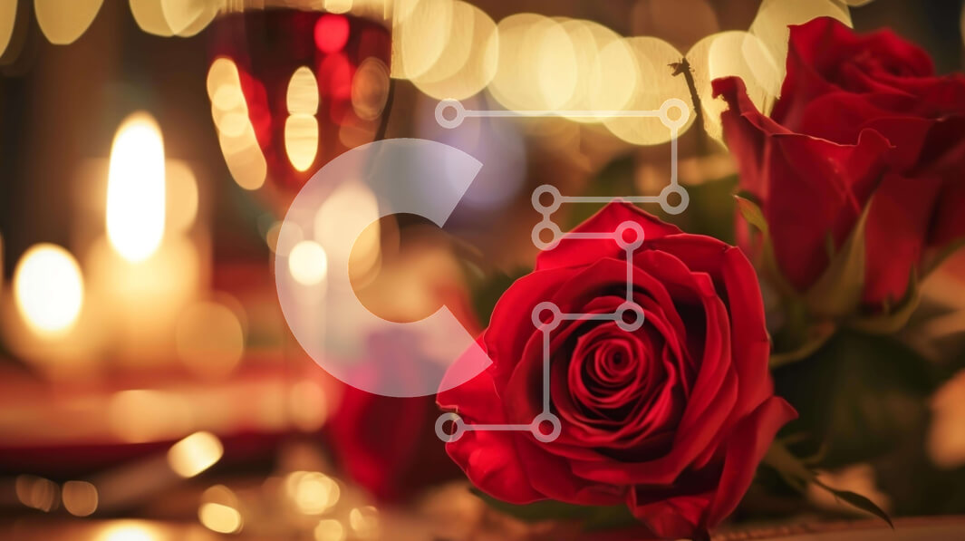 Σετ των 2 Intra Συλλεκτικό Ξύλινο Παζλ Plywood  4mm - Ρομαντικό δείπνο με κόκκινα τριαντάφυλλα, κρασί και κεριά Σε Ξύλινο Κουτί - Διαστάσεις: 10x10 cm – 25 κομμάτια