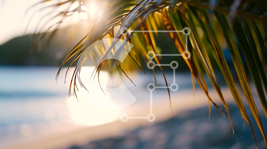 Intra Συλλεκτικό Ξύλινο Παζλ Plywood  4mm - Ηλιοβασίλεμα στην παραλία με το φοίνικα Σε Ξύλινο Κουτί - Διαστάσεις: 10x10 cm – 25 κομμάτια