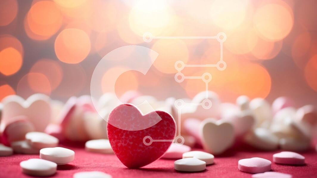 Σετ των 2 Intra Συλλεκτικό Ξύλινο Παζλ Plywood  4mm - Ποικιλία σύνθεσης καραμέλας με κεντρικό κομμάτι σε σχήμα καρδιάς Σε Ξύλινο Κουτί - Διαστάσεις: 10x10 cm – 25 κομμάτια