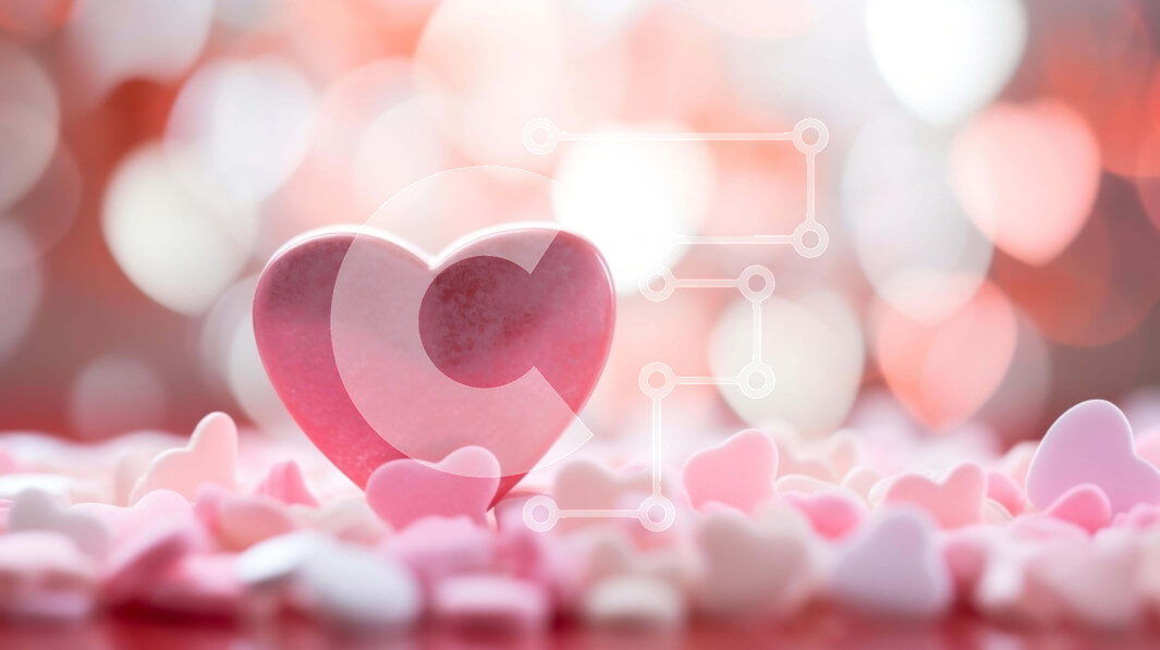 Intra Συλλεκτικό Ξύλινο Παζλ Plywood  4mm - Ροζ καραμέλα σε σχήμα καρδιάς σε ροζ και λευκές καραμέλες Σε Ξύλινο Κουτί - Διαστάσεις Puzzle: 10x10 cm – 25 κομμάτια