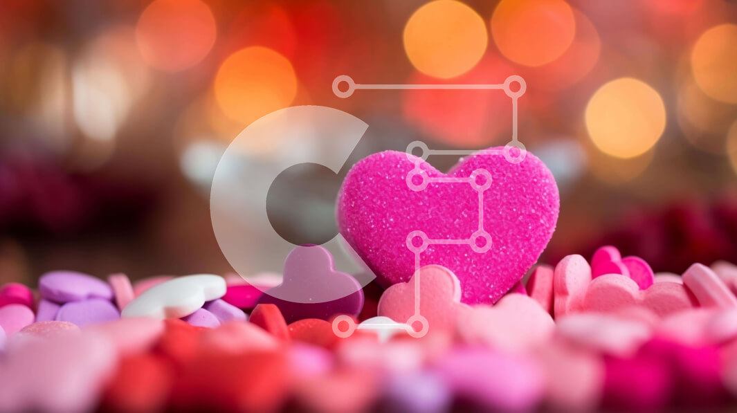 Intra Συλλεκτικό Ξύλινο Παζλ Plywood  4mm - Πολύχρωμες καρδιές φόντο για την ημέρα του Αγίου Βαλεντίνου Σε Ξύλινο Κουτί - Διαστάσεις Puzzle: 10x10 cm – 25 κομμάτια