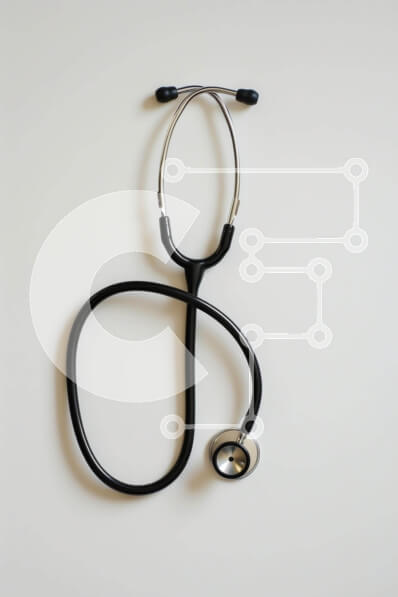 Intra Συλλεκτικό Ξύλινο Παζλ Plywood  4mm - Μαύρο και ασημί στηθοσκόπιο σε λευκό φόντο Σε Ξύλινο Κουτί - Διαστάσεις Puzzle: 10x10 cm – 25 κομμάτια