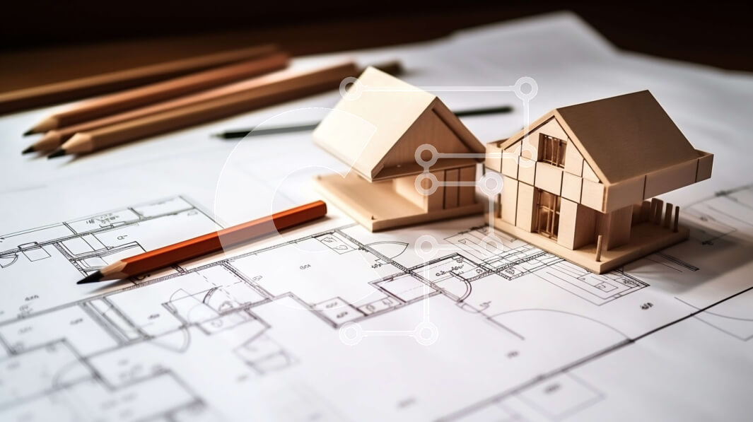 Intra Συλλεκτικό Ξύλινο Παζλ Plywood  4mm - Μικρό ξύλινο σπίτι σε αρχιτεκτονικά σχέδια Σε Ξύλινο Κουτί - Διαστάσεις Puzzle: 10x10 cm – 25 κομμάτια