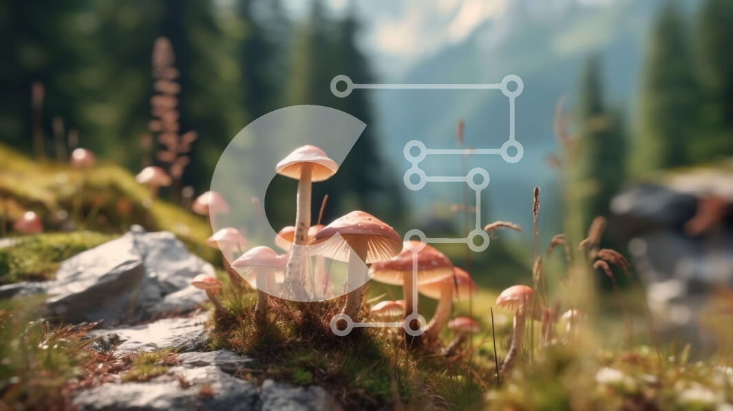 Intra Συλλεκτικό Ξύλινο Παζλ Plywood  4mm - Όμορφη εικόνα των μανιταριών στην άγρια ​​φύση Σε Ξύλινο Κουτί - Διαστάσεις: 10x10 cm – 25 κομμάτια