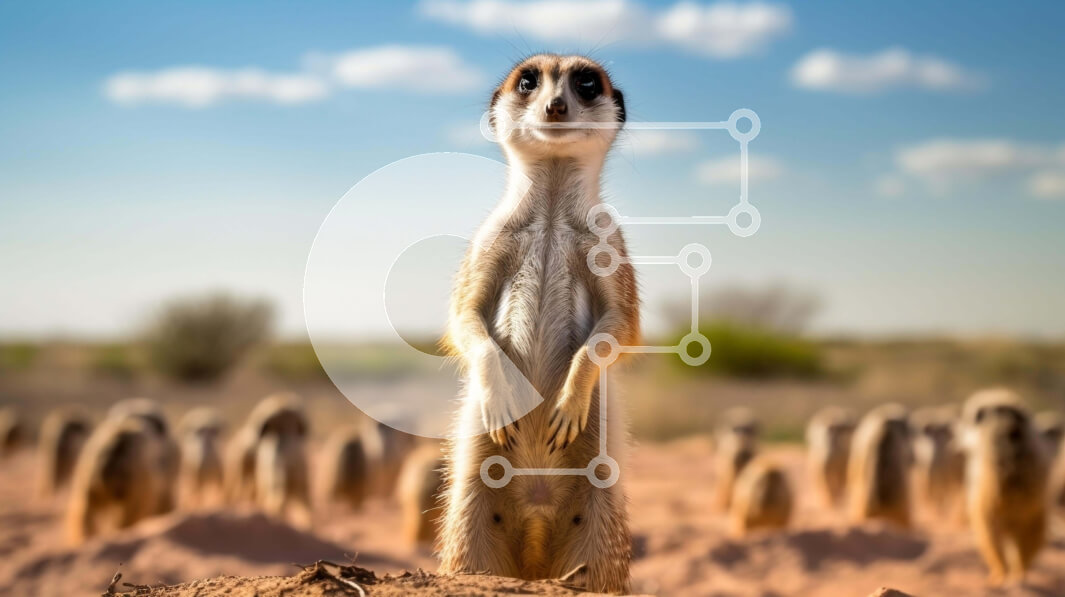 Intra Συλλεκτικό Ξύλινο Παζλ Plywood  4mm - Meerkat που ξεχωρίζει στην έρημο Σε Ξύλινο Κουτί - Διαστάσεις: 10x10 cm – 25 κομμάτια