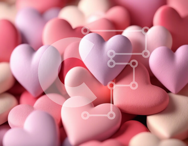 Intra Συλλεκτικό Ξύλινο Παζλ Plywood  4mm - Διακοσμήσεις για την ημέρα του Αγίου Βαλεντίνου με ροζ και λευκά ειδώλια σε σχήμα καρδιάς Σε Ξύλινο Κουτί - Διαστάσεις Puzzle: 10x10 cm – 25 κομμάτια