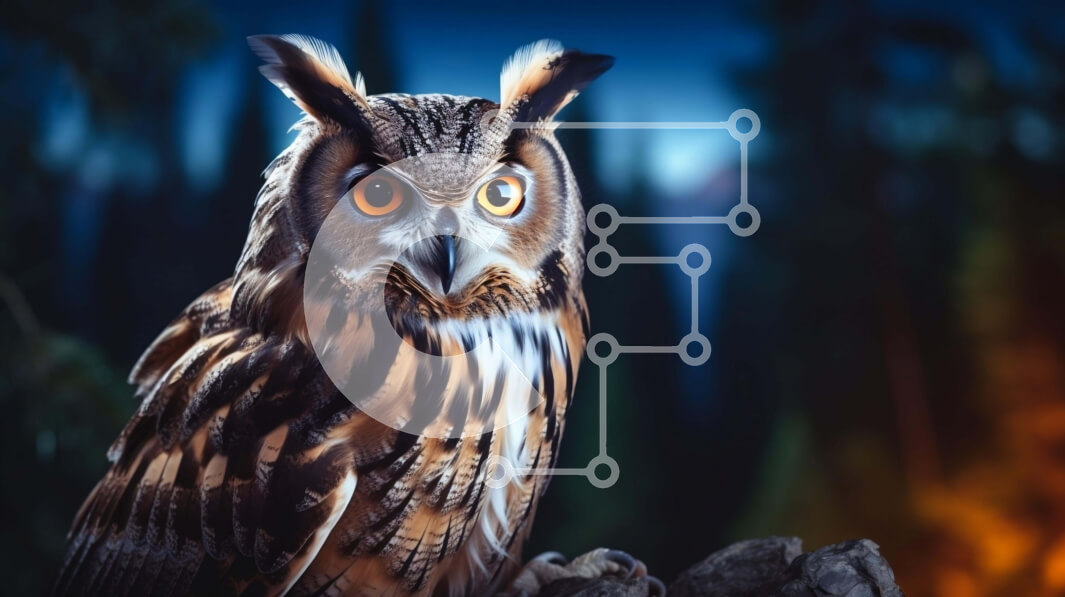 Intra Συλλεκτικό Ξύλινο Παζλ Plywood  4mm - Κουκουβάγια σε ένα κούτσουρο στο δάσος Σε Ξύλινο Κουτί - Διαστάσεις: 10x10 cm – 25 κομμάτια