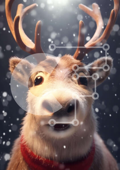 Σετ των 2 Intra Συλλεκτικό Ξύλινο Παζλ Plywood  4mm - Εύθυμοι τάρανδοι στο χειμερινό χιόνι Σε Ξύλινο Κουτί - Διαστάσεις: 10x10 cm – 25 κομμάτια