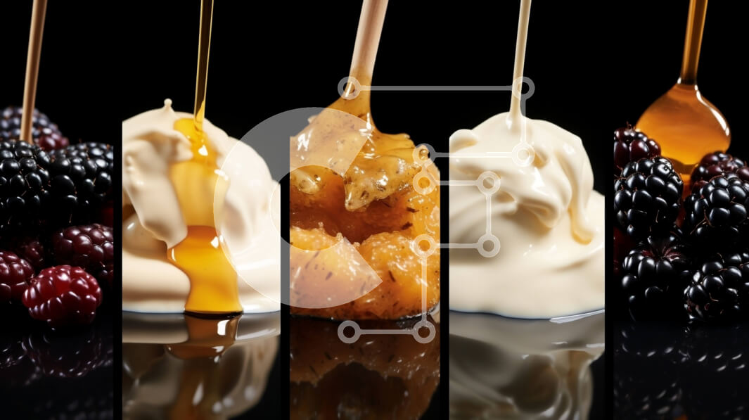 Σετ των 2 Intra Συλλεκτικό Ξύλινο Παζλ Plywood  4mm - Λαχταριστά επιδόρπια με σιρόπι και μούρα Σε Ξύλινο Κουτί - Διαστάσεις: 10x10 cm – 25 κομμάτια