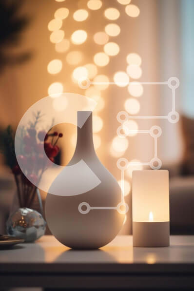 Intra Συλλεκτικό Ξύλινο Παζλ Plywood  4mm - Λευκό βάζο, κερί και τραπεζάκι σαλονιού στο σαλόνι Σε Ξύλινο Κουτί - Διαστάσεις Puzzle: 10x10 cm – 25 κομμάτια