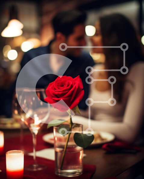 Intra Συλλεκτικό Ξύλινο Παζλ Plywood  4mm - Ρομαντικό δείπνο για δύο Σε Ξύλινο Κουτί - Διαστάσεις Puzzle: 10x10 cm – 25 κομμάτια