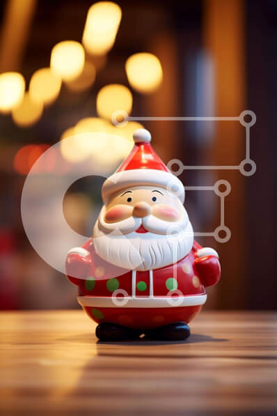 Intra Συλλεκτικό Ξύλινο Παζλ Plywood  4mm - Ειδώλιο Άγιου Βασίλη στο τραπέζι Σε Ξύλινο Κουτί - Διαστάσεις: 10x10 cm – 25 κομμάτια