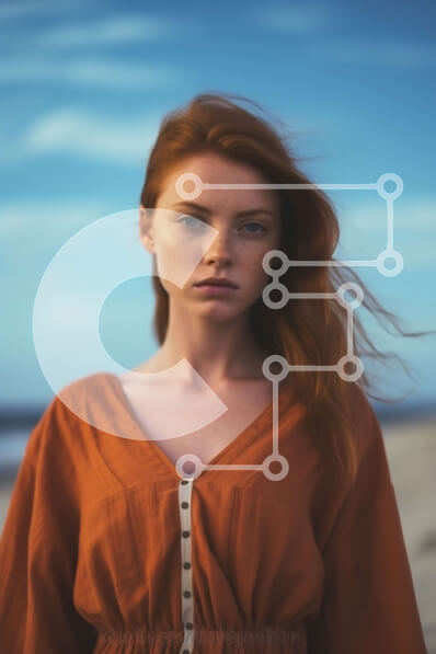 Σετ των 2 Intra Συλλεκτικό Ξύλινο Παζλ Plywood  4mm - Εκπληκτική φωτογραφία γυναίκας στην παραλία με συννεφιασμένο ουρανό Σε Ξύλινο Κουτί - Διαστάσεις: 10x10 cm – 25 κομμάτια