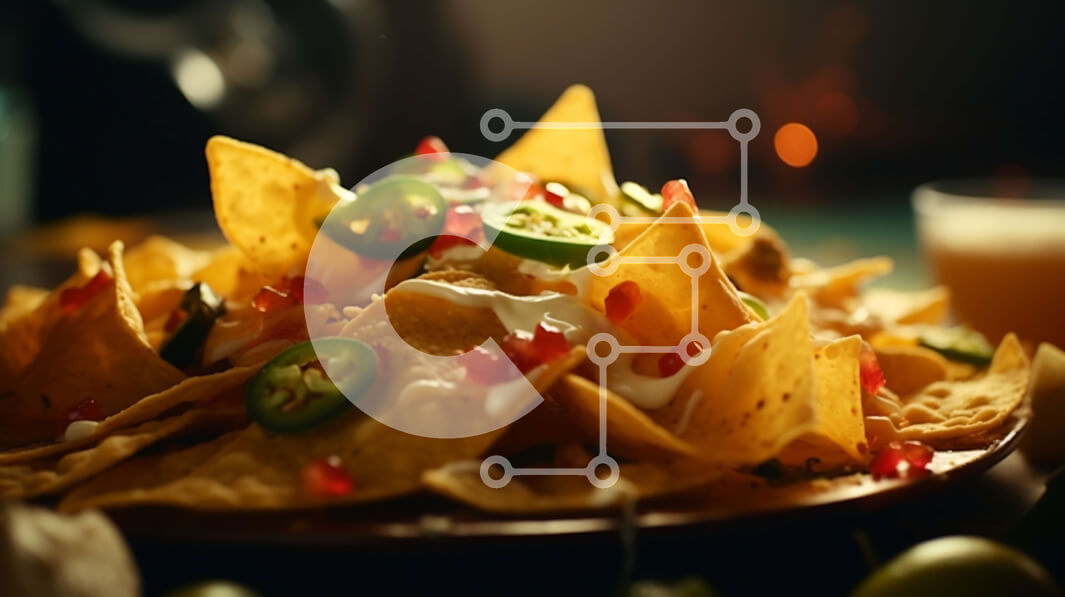 Σετ των 2 Intra Συλλεκτικό Ξύλινο Παζλ Plywood  4mm - Νόστιμο Nachos με τυρί, Jalapenos και κρέμα γάλακτος Σε Ξύλινο Κουτί - Διαστάσεις: 10x10 cm – 25 κομμάτια