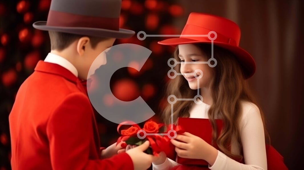 Intra Συλλεκτικό Ξύλινο Παζλ Plywood  4mm - Χριστουγεννιάτικη γιορτή με τα παιδιά δίπλα στο χριστουγεννιάτικο δέντρο Σε Ξύλινο Κουτί - Διαστάσεις: 10x10 cm – 25 κομμάτια