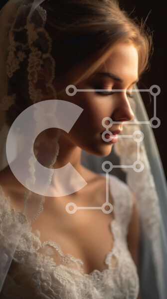 Intra Συλλεκτικό Ξύλινο Παζλ Plywood  4mm - Εκπληκτική φωτογραφία μιας νύφης με νυφικό με πέπλο Σε Ξύλινο Κουτί - Διαστάσεις Puzzle: 10x10 cm – 25 κομμάτια