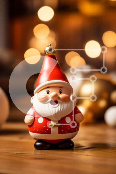 Intra Συλλεκτικό Ξύλινο Παζλ Plywood  4mm - Ειδώλιο Άγιου Βασίλη σε διακοσμημένο ξύλινο τραπέζι Σε Ξύλινο Κουτί - Διαστάσεις: 10x10 cm – 25 κομμάτια