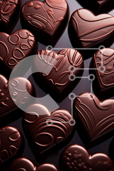 Σετ των 2 Intra Συλλεκτικό Ξύλινο Παζλ Plywood  4mm - Ποικιλία καραμέλες καρδιάς σοκολάτας σε μια ελκυστική σύνθεση Σε Ξύλινο Κουτί - Διαστάσεις: 10x10 cm – 25 κομμάτια