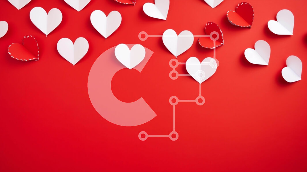 Intra Συλλεκτικό Ξύλινο Παζλ Plywood  4mm - Κόκκινο φόντο με χάρτινες καρδιές σε σχήμα καρδιάς για την ημέρα του Αγίου Βαλεντίνου Σε Ξύλινο Κουτί - Διαστάσεις Puzzle: 10x10 cm – 25 κομμάτια