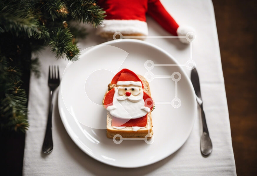 Σετ των 2 Intra Συλλεκτικό Ξύλινο Παζλ Plywood  4mm - Αρτοσκευάσματα σε σχήμα Άγιου Βασίλη σε ένα άσπρο πιάτο Σε Ξύλινο Κουτί - Διαστάσεις: 10x10 cm – 25 κομμάτια