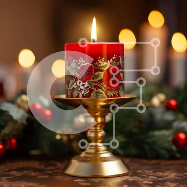 Intra Συλλεκτικό Ξύλινο Παζλ Plywood  4mm - Επιχρυσωμένο κερί με κόκκινα τριαντάφυλλα σε διακοσμητικό σταντ Σε Ξύλινο Κουτί - Διαστάσεις: 10x10 cm – 25 κομμάτια