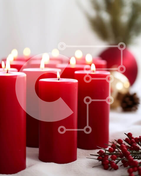 Intra Συλλεκτικό Ξύλινο Παζλ Plywood  4mm - Εορταστικό τραπέζι με αναμμένα κεριά και χριστουγεννιάτικο δέντρο Σε Ξύλινο Κουτί - Διαστάσεις: 10x10 cm – 25 κομμάτια