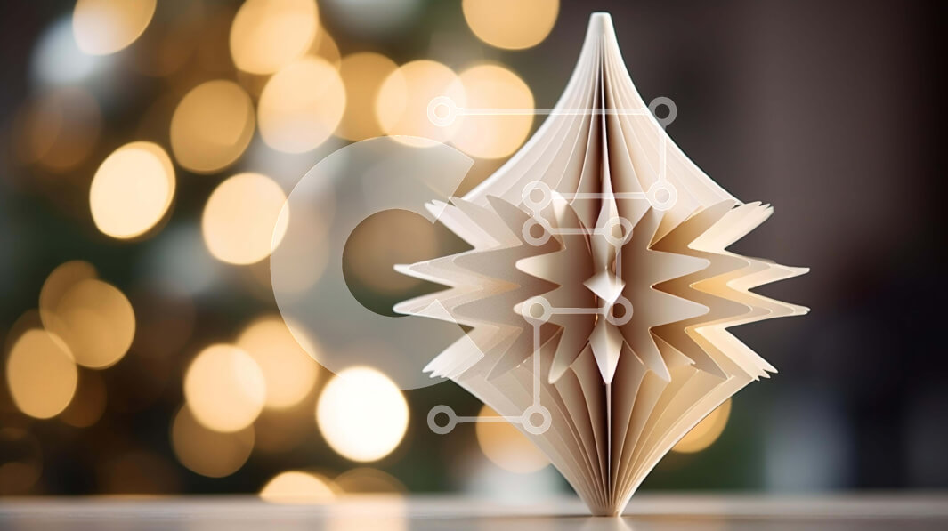 Intra Συλλεκτικό Ξύλινο Παζλ Plywood  4mm - Αστέρι Origami στο τραπέζι με θολά φώτα Σε Ξύλινο Κουτί - Διαστάσεις Puzzle: 10x10 cm – 25 κομμάτια