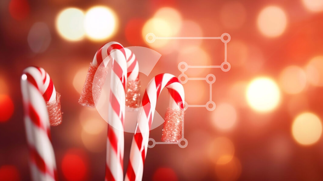 Intra Συλλεκτικό Ξύλινο Παζλ Plywood  4mm - Κόκκινα και λευκά ζαχαρωτά μπαστούνια για την εορταστική περίοδο Σε Ξύλινο Κουτί - Διαστάσεις: 10x10 cm – 25 κομμάτια