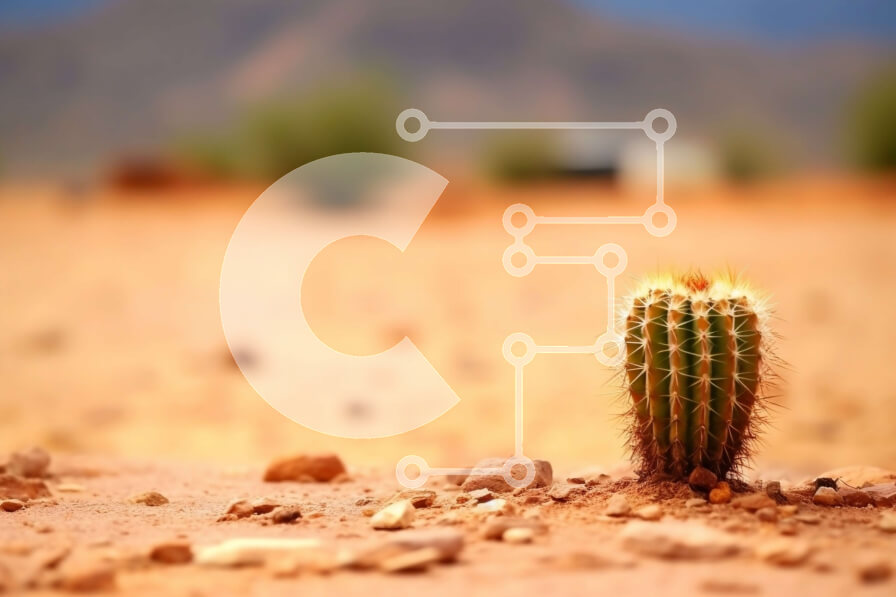 Intra Συλλεκτικό Ξύλινο Παζλ Plywood  4mm - Εκπληκτική φωτογραφία ενός κάκτου σε ένα τραχύ τοπίο ερήμου με χιονισμένα βουνά στη θέα Σε Ξύλινο Κουτί - Διαστάσεις: 10x10 cm – 25 κομμάτια