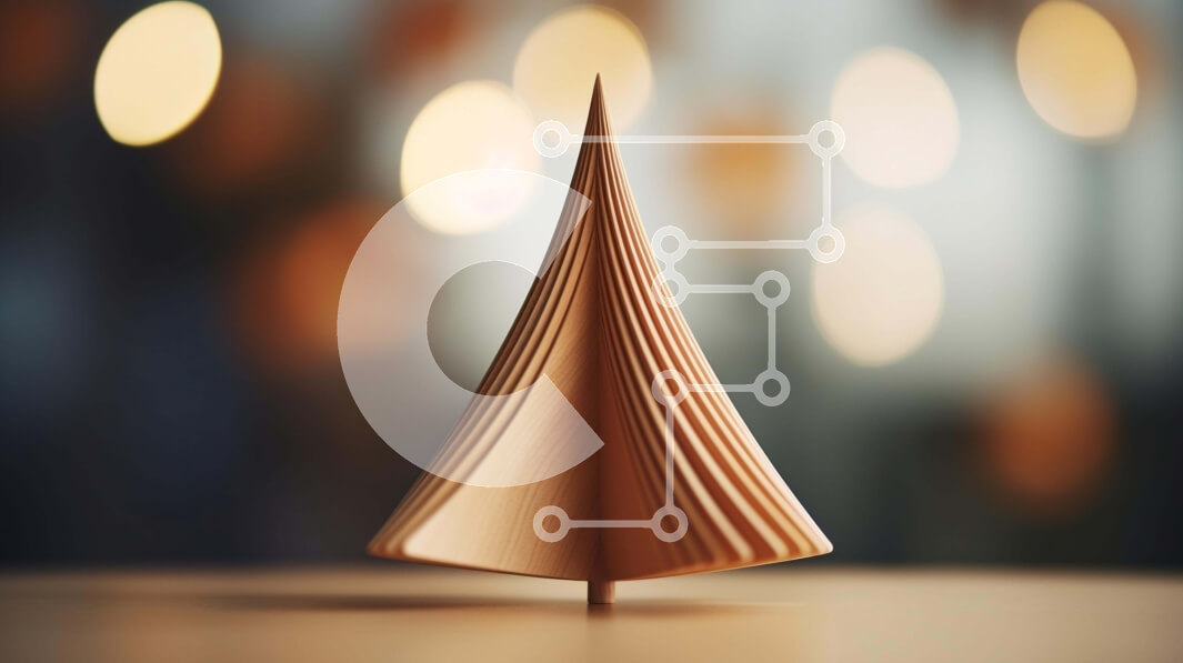 Intra Συλλεκτικό Ξύλινο Παζλ Plywood  4mm - Μικρό ξύλινο χριστουγεννιάτικο δέντρο στο τραπέζι Σε Ξύλινο Κουτί - Διαστάσεις: 10x10 cm – 25 κομμάτια