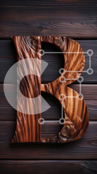 Intra Συλλεκτικό Ξύλινο Παζλ Plywood  4mm - Ρουστίκ ξύλινο γράμμα "B" σε σκούρο καφέ φόντο από ξύλο Σε Ξύλινο Κουτί - Διαστάσεις: 10x10 cm – 25 κομμάτια