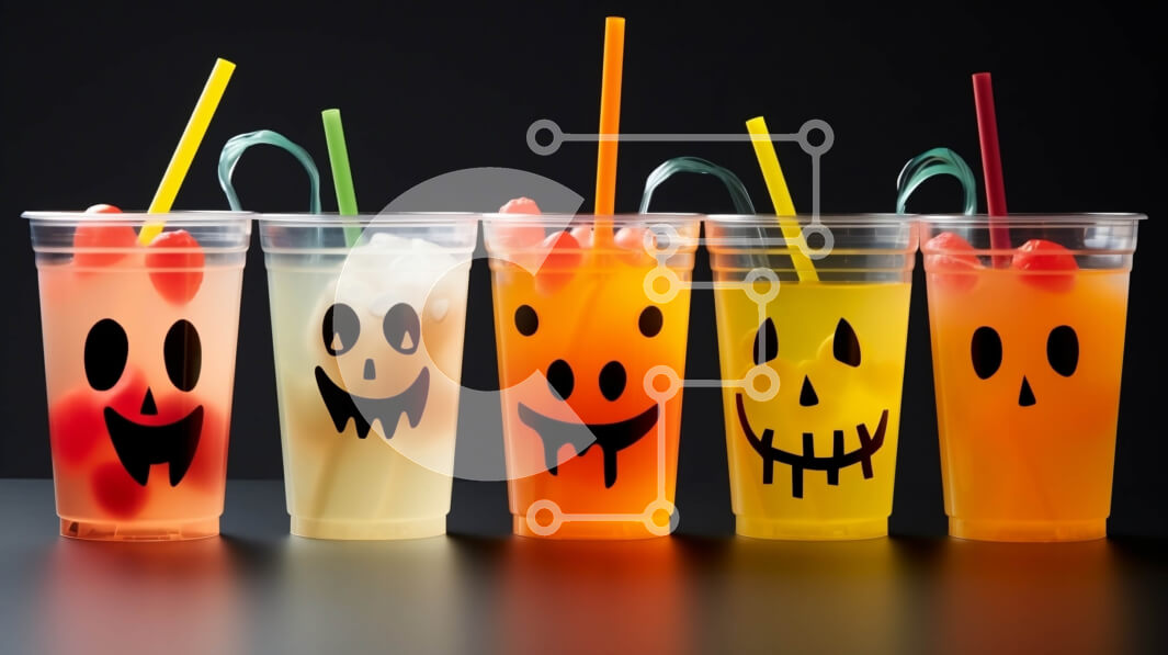 Σετ των 2 Intra Συλλεκτικό Ξύλινο Παζλ Plywood  4mm - Πολύχρωμα ποτά προσώπου κολοκύθας Σε Ξύλινο Κουτί - Διαστάσεις: 10x10 cm – 25 κομμάτια