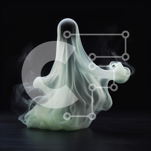 Intra Συλλεκτικό Ξύλινο Παζλ Plywood  4mm - Πλωτό φάντασμα με εφέ καπνού σε μαύρο φόντο Σε Ξύλινο Κουτί - Διαστάσεις Puzzle: 10x10 cm – 25 κομμάτια