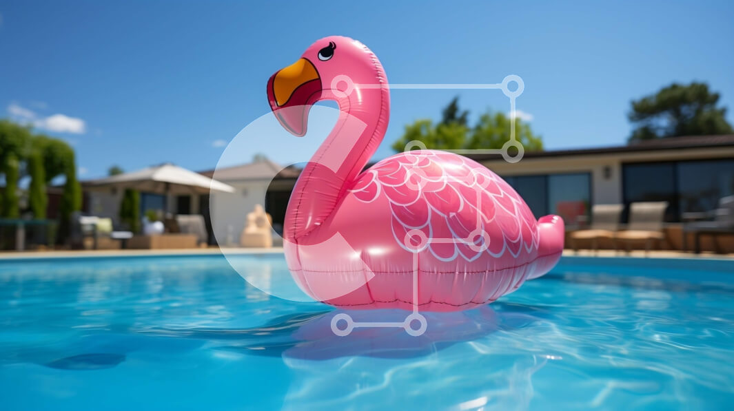 Intra Συλλεκτικό Ξύλινο Παζλ Plywood  4mm - Όμορφη εικόνα ενός ροζ φλαμίνγκο σε μια πισίνα Σε Ξύλινο Κουτί - Διαστάσεις: 10x10 cm – 25 κομμάτια