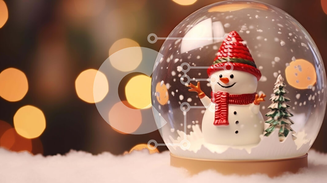 Intra Συλλεκτικό Ξύλινο Παζλ Plywood  4mm - Snow Globe με διακοσμημένο χιονάνθρωπο για την εορταστική περίοδο Σε Ξύλινο Κουτί - Διαστάσεις: 10x10 cm – 25 κομμάτια