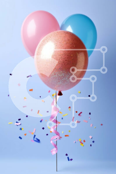 Intra Συλλεκτικό Ξύλινο Παζλ Plywood  4mm - Εορταστική εικόνα από πολύχρωμα μπαλόνια με κομφετί Σε Ξύλινο Κουτί - Διαστάσεις Puzzle: 10x10 cm – 25 κομμάτια