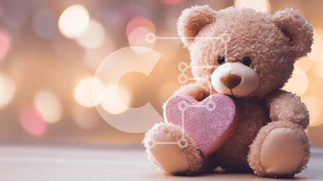 Intra Συλλεκτικό Ξύλινο Παζλ Plywood  4mm - Καφέ αρκουδάκι με αντικείμενο σε σχήμα καρδιάς Σε Ξύλινο Κουτί - Διαστάσεις Puzzle: 10x10 cm – 25 κομμάτια