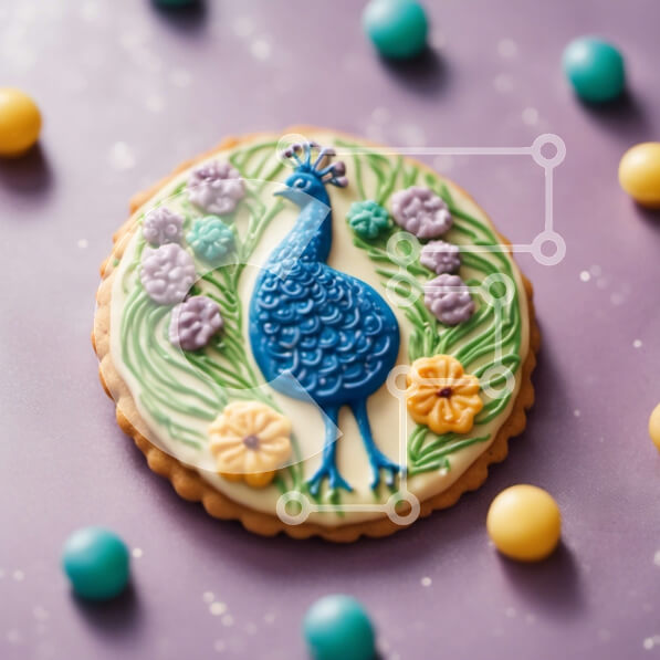 Σετ των 2 Intra Συλλεκτικό Ξύλινο Παζλ Plywood  4mm - Μπισκότο Peacock με μπλε και κίτρινα χρώματα Σε Ξύλινο Κουτί - Διαστάσεις: 10x10 cm – 25 κομμάτια