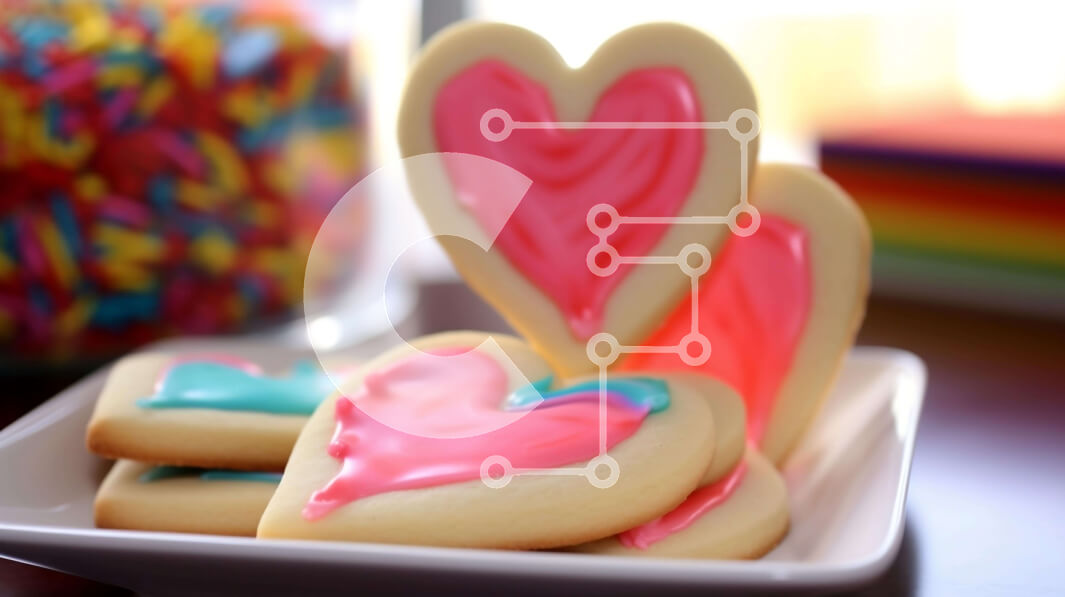 Σετ των 2 Intra Συλλεκτικό Ξύλινο Παζλ Plywood  4mm - Μπισκότα σε σχήμα καρδιάς με πολύχρωμο γλάσο και πασπάλισμα Σε Ξύλινο Κουτί - Διαστάσεις: 10x10 cm – 25 κομμάτια