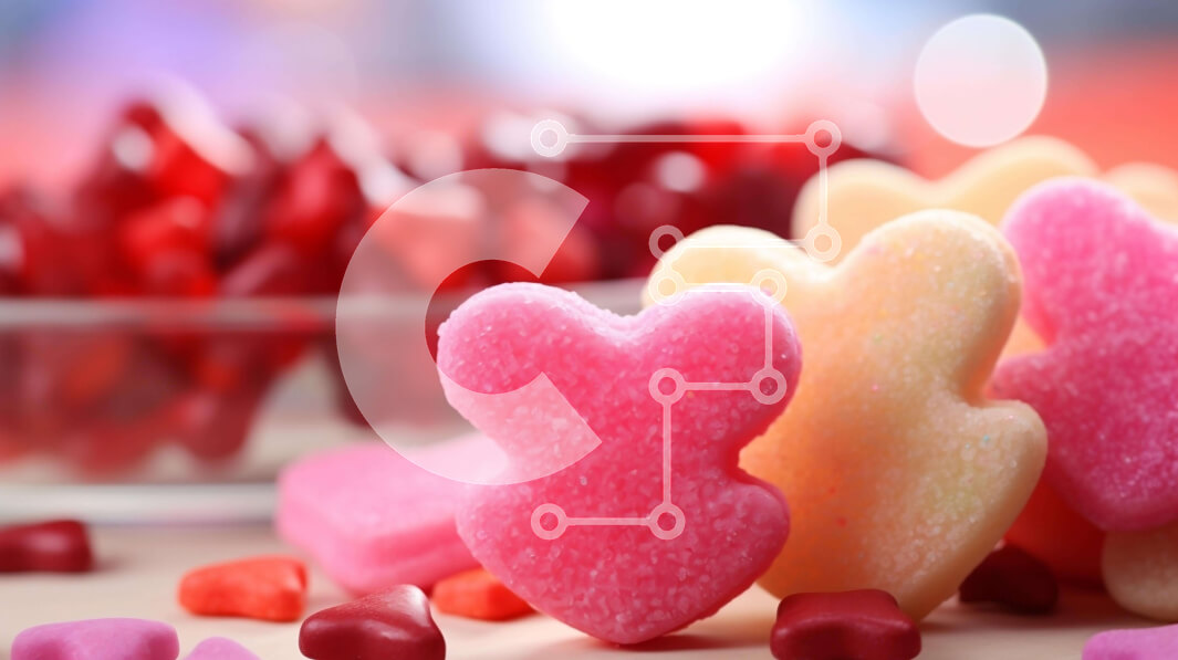 Σετ των 2 Intra Συλλεκτικό Ξύλινο Παζλ Plywood  4mm - Πολύχρωμες καραμέλες σε σχήμα καρδιάς Σε Ξύλινο Κουτί - Διαστάσεις: 10x10 cm – 25 κομμάτια