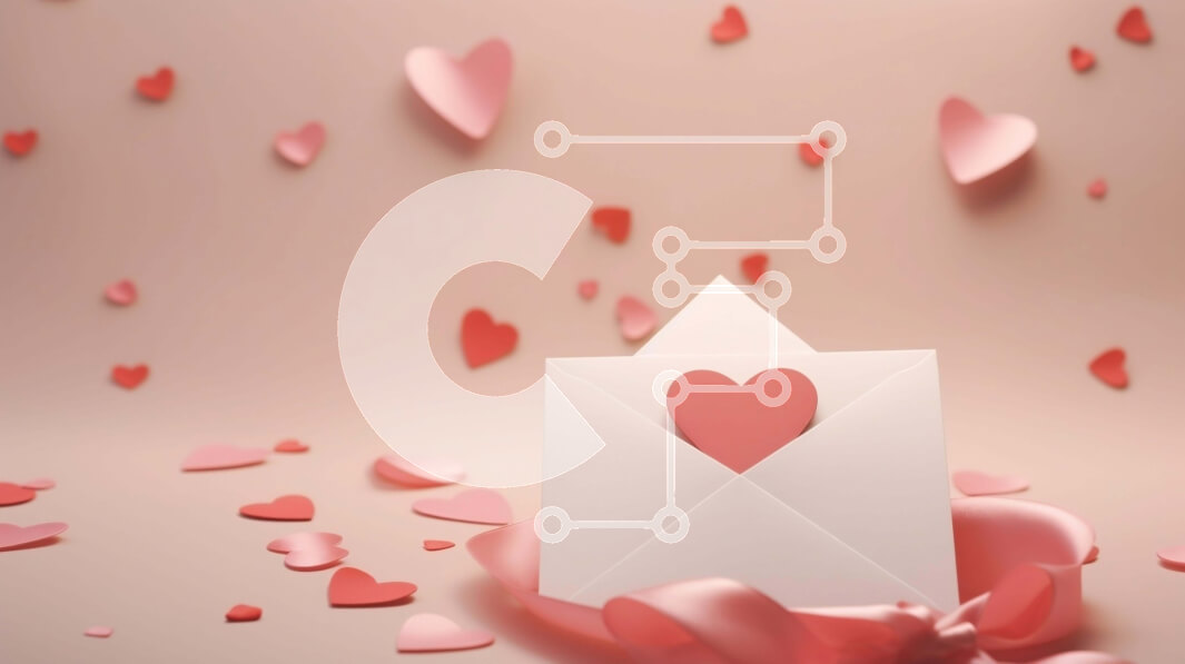 Intra Συλλεκτικό Ξύλινο Παζλ Plywood  4mm - Φάκελος σε σχήμα καρδιάς με φόντο ροζ καρδιές Σε Ξύλινο Κουτί - Διαστάσεις Puzzle: 10x10 cm – 25 κομμάτια