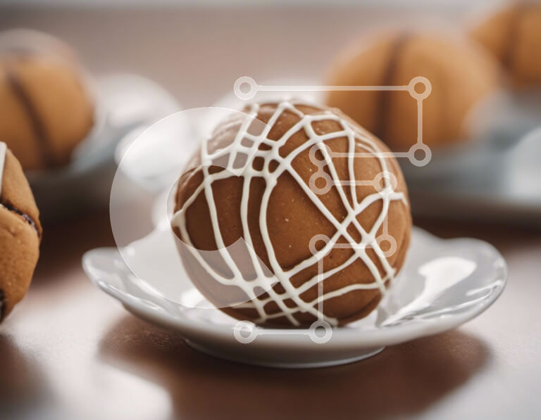 Σετ των 2 Intra Συλλεκτικό Ξύλινο Παζλ Plywood  4mm - Λαχταριστό επιδόρπιο σοκολάτας με γλάσο σε λευκά πιάτα Σε Ξύλινο Κουτί - Διαστάσεις: 10x10 cm – 25 κομμάτια