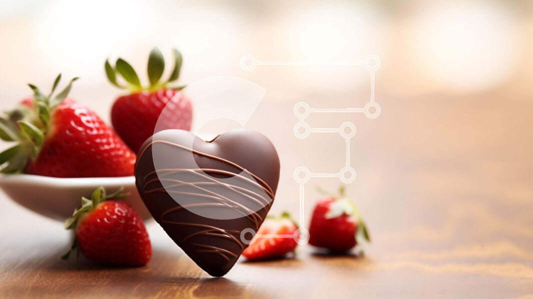 Σετ των 2 Intra Συλλεκτικό Ξύλινο Παζλ Plywood  4mm - Μπάρα σοκολάτας και φράουλες σε σχήμα καρδιάς για την ημέρα του Αγίου Βαλεντίνου Σε Ξύλινο Κουτί - Διαστάσεις: 10x10 cm – 25 κομμάτια