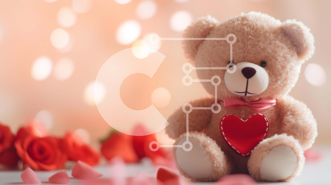 Σετ των 2 Intra Συλλεκτικό Ξύλινο Παζλ Plywood  4mm - Αρκουδάκι με κόκκινα τριαντάφυλλα και φώτα Bokeh Σε Ξύλινο Κουτί - Διαστάσεις: 10x10 cm – 25 κομμάτια