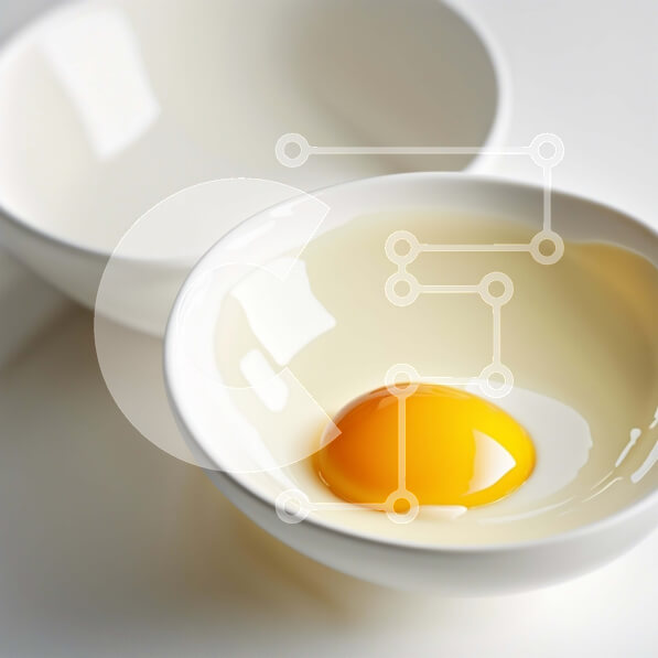 Σετ των 2 Intra Συλλεκτικό Ξύλινο Παζλ Plywood  4mm - Λευκά μπολ με ραγισμένο αυγό - Φωτογραφία φαγητού Σε Ξύλινο Κουτί - Διαστάσεις: 10x10 cm – 25 κομμάτια