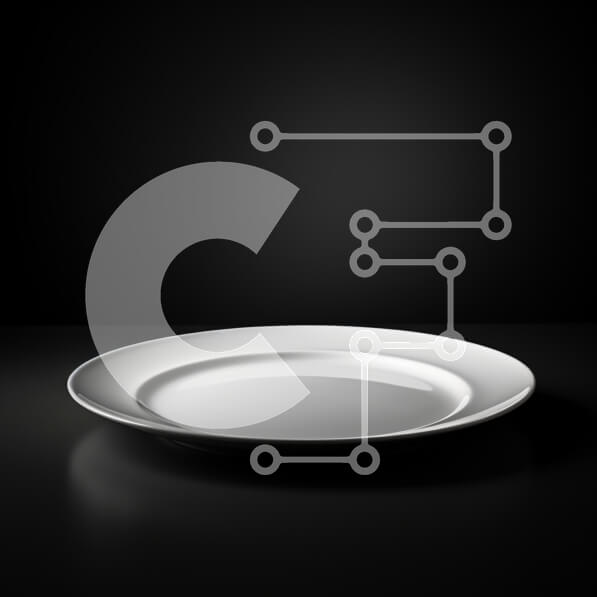 Σετ των 2 Intra Συλλεκτικό Ξύλινο Παζλ Plywood  4mm - Άδειο λευκό πιάτο σε μαύρη επιφάνεια Σε Ξύλινο Κουτί - Διαστάσεις: 10x10 cm – 25 κομμάτια