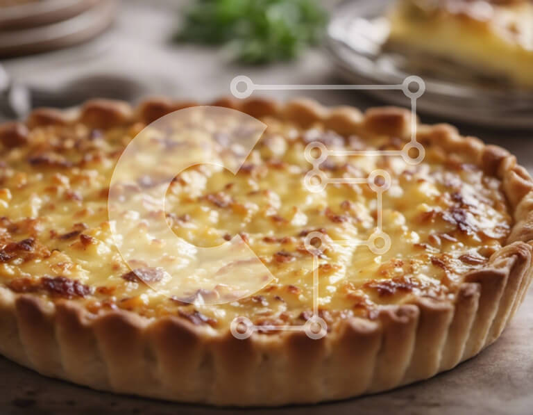 Σετ των 2 Intra Συλλεκτικό Ξύλινο Παζλ Plywood  4mm - Πίτα με τυρί και μαϊντανό στο τραπέζι Σε Ξύλινο Κουτί - Διαστάσεις: 10x10 cm – 25 κομμάτια