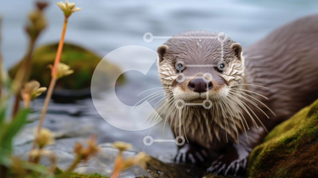 Σετ των 2 Intra Συλλεκτικό Ξύλινο Παζλ Plywood  4mm - Περίεργη ενυδρίδα σε βροχώδεις βράχους στο νερό Σε Ξύλινο Κουτί - Διαστάσεις: 10x10 cm – 25 κομμάτια